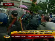 Activists picket US Embassy to protest foreign troop presence as Metro Manila copes with floods