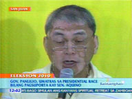  QTV:  Panlilio abandons presidential ambitions for Noynoy