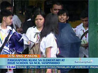  QTV:  Afternoon elem, high school classes in NCR suspended