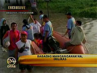 Woman about to deliver baby evacuated from flooded village