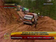 Landslides hinder travel via Halsema highway