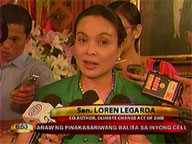 Loren says she agrees with Pres. Arroyo on climate change issues