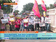 <b>QTV:</b> Militants rally in Batasan Hills over relief goods allegedly still at DSWD warehouse