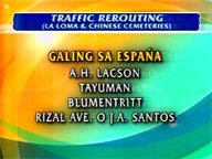 <b>QTV:</b> Metro Manila rerouting scheme for All Saints, Souls Days