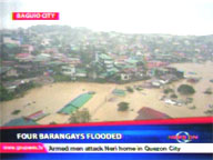 <b> QTV: </b>  Four barangays flooded in Baguio City