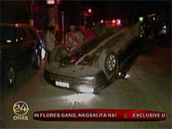 Car turns turtle in Para&ntilde;aque; foreign driver admits drunkenness