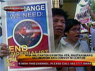 Anti-VFA protesters try blocking Hillary Clinton's convoy