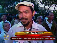 Pacman's fan and look-alike 'Manny Paksiw' among NAIA crowd
