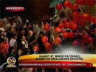 Hotel accommodation for Pacquiao party was prepared early