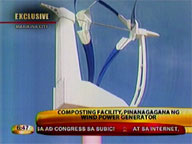 Wind-power generator runs composting facility in Marikina