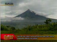 Mayon Volcano spews ash early Wednesday