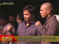 Pacquiao, Cotto weigh in before Las Vegas fight