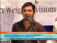 <b>QTV:</b> Manny Pacquiao warmly welcomed upon arrival in RP