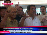 QTV:  LP swears in Pampanga gov Ed Panilio, Laguna gov Joey Lina