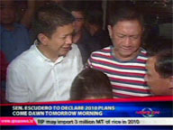 <b>QTV: </b>Chiz Escudero to declare 2010 plans Tuesday
