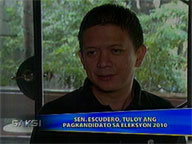 <b>Saksi: </b>Chiz Escudero to pursue his 2010 electoral bid