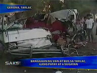 <b>Saksi: </b>Van and bus collide in Tarlac; 4 dead, 6 injured