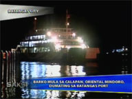   Saksi:   Ships from Calapan, Oriental Mindoro arrive at Batangas port