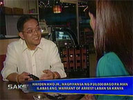  Saksi:  Hayden Kho Jr. posts P20K bail before warrant of arrest could be issued