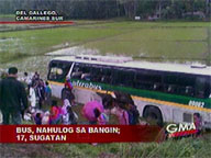 17 hurt as bus falls into ravine in Del Gallego, Camarines Sur