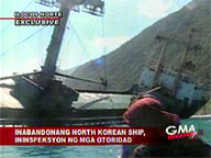 Authorities inspect abandoned North Korean ship in Ilocos Norte