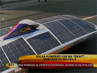 Solar powered car 'Sikat' road tested in Manila streets