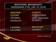 Metro Manila, Calabarzon to experience rotating brownouts Monday
