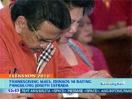 <b> QTV: </b> Former Pres. Joseph Estrada offers thanksgiving Mass