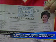 <b>Saksi: </b>Group that blocked Sen. Miriam Santiago's 2010 election bid now wants her disbarred