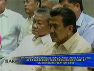 <b>Saksi: </b>Ex-Pres. Estrada jubilant, thankful for Comelec's junking of 3 disqualification cases