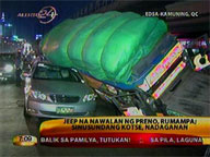 Jeep loses break, slams into car in EDSA
