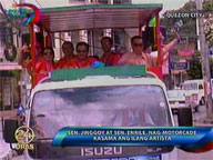 Jinggoy, Enrile conduct motorcade in QC