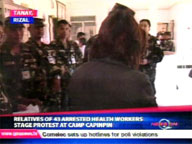  QTV:   Kin of 43 arrested health workers in Rizal stage protest
