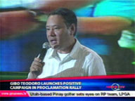 <b>QTV: </b>Gibo Teodoro launches positive campaign in proclamation rally