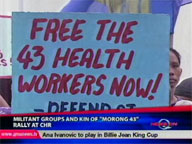  QTV:  Militants, kin of 'Morong 43' rally at CHR