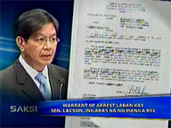   Saksi:   Judge issues arrest warrant against Sen. Lacson
