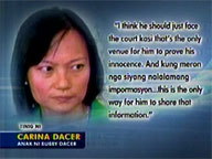   Saksi:   Dacer family pleased over issuance of Lacson arrest warrant