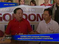 <b>Saksi: </b>Gordon-Fernando tandem vow not to get celebrity endorsers