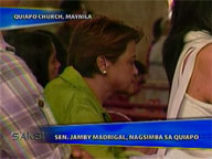 <b>Saksi: </b>Sen. Jamby Madrigal attends mass in Quiapo Church