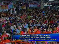  Saksi:  Estrada-Binay tandem, senatorial bets hold proclamation rally in Manila's Plaza Miranda