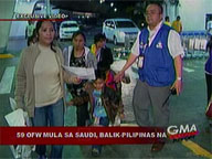 59 OFWs from Saudi are back in the country