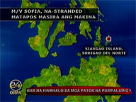Roro seacraft stranded on Siargao Island
