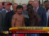 Pacquiao, Clottey both make the weight at official weigh-in