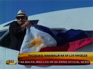 Pacquiao back in LA after bout with Clottey in Texas