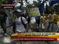 Students rally vs PUP tuition increase in front of CHED