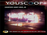 Passenger bus catches fire along EDSA-Ortigas