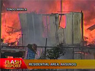 Fire razes houses in Manila's Tondo district