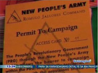 <b>QTV:</b> NPA permit-to-campaign passes confiscated