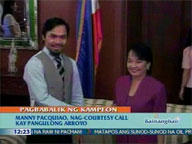 <b>QTV:</b> Pacquiao arrives at Palace for Arroyo courtesy call
