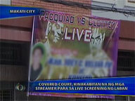 <b>Saksi: </b>Covered court being readied for Pacquiao-Clottey live screening